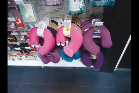 Free-standing units are rolled out from the main body, creating more space for merchandise